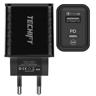 Pengisi daya super cepat 20W Adaptor pengisi daya ponsel USB universal antarmuka ganda 2-in-1 cocok 