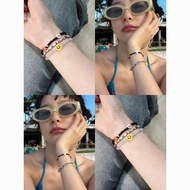 Jiang Shiqi Colorful Beaded Bracelet Smiley Face Flower Dopamine Wear Girlfriends Hand Jewelry Femal