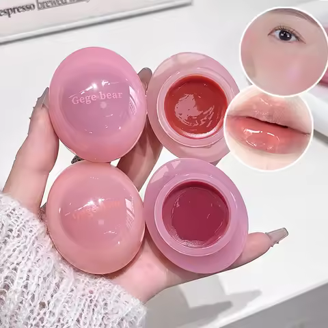 Gege Bear Dual-use Lip Jelly Lip Glaze Blush Moisturizing Jam Lip Gloss Lip Honey Brightening Mirror
