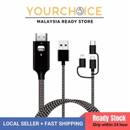 YourChoice Bluetooth 2K - Micro USB / Type C ( 3 IN 1 ) TO HDMI Adapter Cable TV