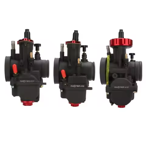 U2JA Dirt Bike Engine Carburetor for Repair and Tuning Builds, Black Carburetor Body with Red Adjust