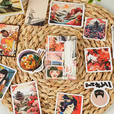 Mr Paper Sticker Stationery Japanese Anime Retro Elements Art Supplies Aesthetic Japanese Stationery