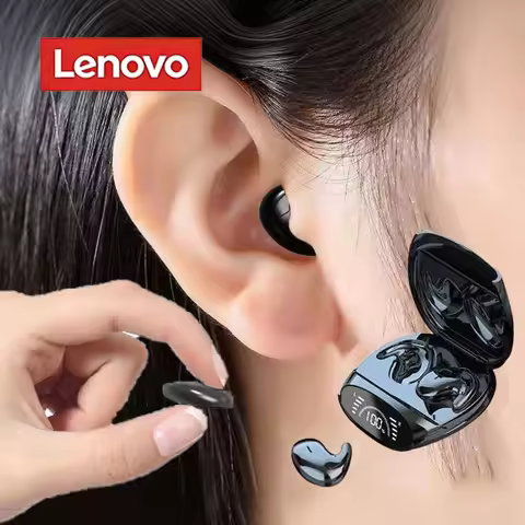 Lenovo Mini Sleep Invisible Headphones Tiny Hidden Bluetooth 5.3 Earphone Noise Cancelling Sports St