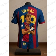 Cartoon Football Jersey, Lamine Yamal #   19, 3D Printed Shirt, Fan Jersey, Breathable and Quick-Dry