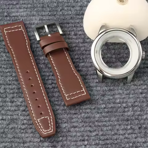 NH35 Case Strap 42.7mm Silver Case Leather Strap 100m Waterproof For NH35 NH36 Automatic Movement 36