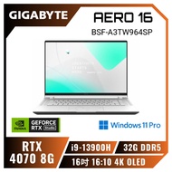 GIGABYTE AERO 16 OLED BSF-A3TW964SP 暮光銀 技嘉13代硬派4K創作者筆電/i9-13900H/RTX 4070 8G/32GB DDR5/1TB PCIe/16吋 16:10 4K UHD+ OLED/W11 Pro/白色鍵盤背光/台灣製