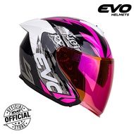EVO RX-5 Riot Rx Half Face Dual Visor Motorcycle Helmet With Free Clear Lens