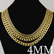 2026 Ready Stock 4MM Copper Silver-Plated Side Ferro Chain One to One Men Women Necklace 40/45/50/55
