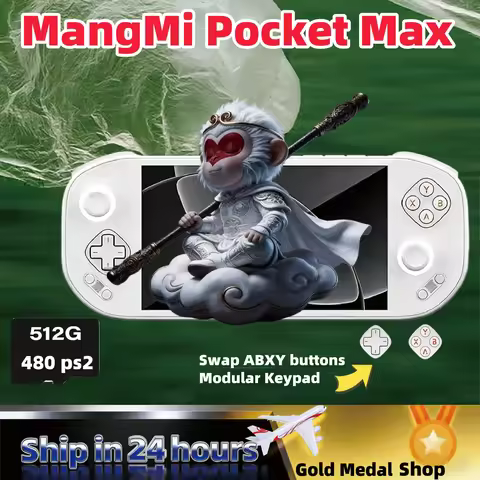 MANGMI Pocket Max Handheld Game Console 7"144Hz OLED Snapdragon 865 8GB RAM 128GB ROM 8000mAh Androi