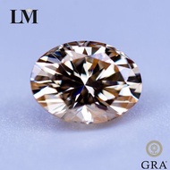 Uenjoyment Moissanite Gemstone Primary Color Champagne Oval Cut Lab Grown Diamond for Charms Women J
