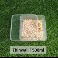 1Thinwall DM 1500ML SQ/ Thinwall Kotak Plastik 1500ml Square@1 Pack