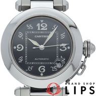 卡地亞 Pasha C 系列腕錶，日期顯示 W31043M7，附原廠錶盒、保固卡，不鏽鋼材質，男士腕錶，黑色，拋光處理，成色極佳 [二手]