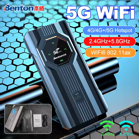 Benton Dual Band 4G 4G+ 5G SIM WiFi Router for Travel 5G WiFi Mobile Hotspot CAT12 WiFi6 5G Router M