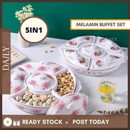 DAILY 5IN1 Melamine Buffet Set Melamine Party Serving Set Buffet Set / Round Buffet Bekas bulat