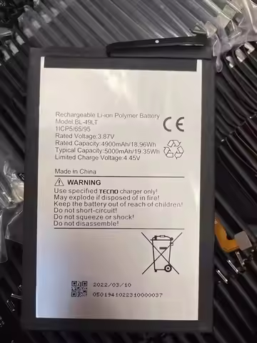 Original new Tecno Camon 19, CI6n, 3.87V 5000mAh BL-49LT Battery