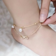 2-Layer Pearl Anklet INFINITY Friendship Bracelet