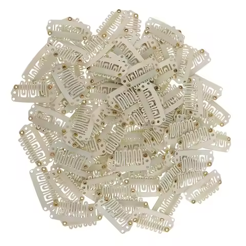 50pcs 2.3cm-2.8cm Black Brown Color U Wig Clips Snap Clip For Hair Extension Wig Weft Wig PP Hairpin