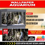 3D REAR AQUARIUM BACKGROUND WALLPAPER STICKER WITH ROOT PICTURE THEME CA2