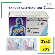 SANDOZ Acetylcysteine Effervescent Tablet 600mg 4's or 20's CAIR KAHAK/BATUK STENAC / FLUIMUCIL ALTE