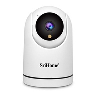 SriHome SH042 1080P FHD AI Auto Tracking Indoor IP Camera 360° PTZ WiFi CCTV Two Way Voice Color Night Vision phone view cctv camera for house shop