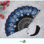 Ancient Fan Chinese Style Woman Cherry Blossom Summer Portable Portable Dance Influencer Folding Fan