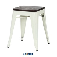 Informa London Wooden Bench - White Ivory Multipurpose Stool Cafe Restaurant Dining Bench Multipurpo