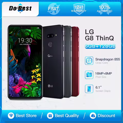 Original LG G8 ThinQ 4G LTE Mobile Phone G820N KR Version Snapdragon 855 Octa-Core 6.1 inches P-OLED