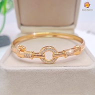 MATA Round Bangel Bracelet with Gold Plated Round Eye Motif