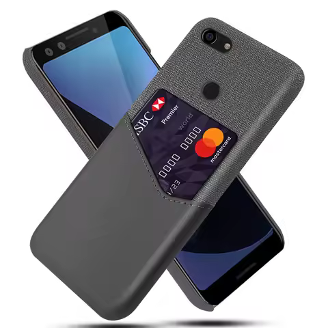 Case for Google Pixel 3XL 3 2 Cloth Fabric Case with ID Holder Slot Cell Phone Cover for Google Pixe