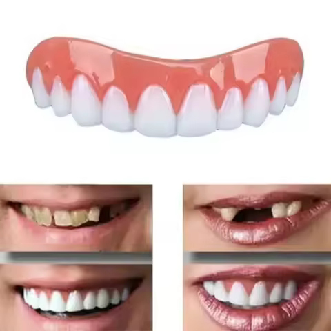 New False Teeth Silicone Upper & Lower Veneers Perfect Laugh Veneers Dentures Paste Fake Teeth Brace