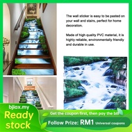 〖Duolami store〗 👍Bjiax 6pcs Waterproof Waterfall Pattern Stair Stickers 3D Self-Adhesive Wall Floor Decal Wallpaper Decor