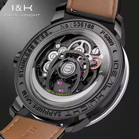 IDEAL KNIGHT Men's watches genuine fashion brand man Tourbillon movement mechanical watch for man lu