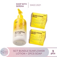 SCT Unlimited Sunflower Lotion + 2PCS Sunflower Soap Bundle, SPF40 Skin Whitening with Niacinamide
