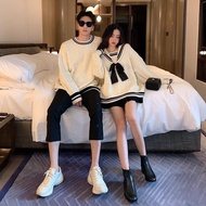 Couple Clothes  Couple's clothing  JK Uniform sweater skirt outfit  Autumn and winter new college st