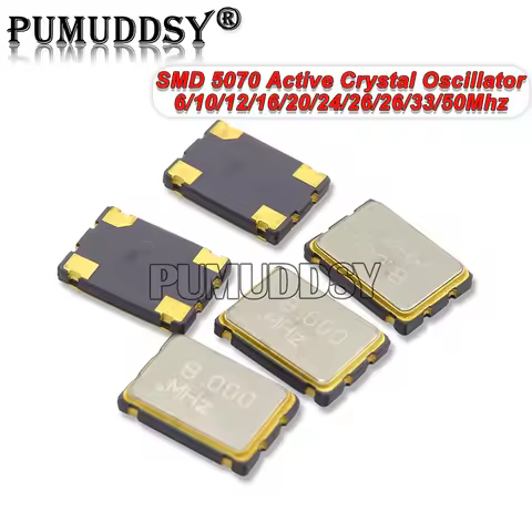 5PCS 5070 Active Crystal Oscillator SMD OSC 6Mhz 10Mhz 12Mhz 16Mhz 20Mhz 24Mhz 25Mhz 33Mhz 50Mhz 705