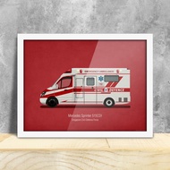 Singapore Yesteryear - Scdf Ambulance Transportation Art Decor Poster