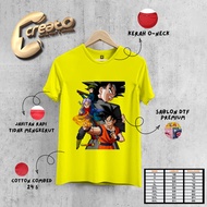 T-Shirt Kaos Distro CREATO Kerah O-Neck Motif Dragon Ball Kuning Combed Premium