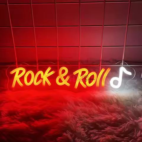 Rock And Roll LED Neon Signs for Party Bar Studio Music Neon Light Glowing Signs Studio LED Night Li