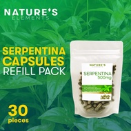 Organic Serpentina Capsules Refill Pack (30 Capsules) - Antioxidant Antidiabetic Herbal Supplements