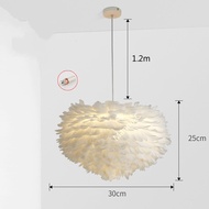 Nordicสไตล์FeatherโคมไฟติดเพดานโคมไฟแขวนLED Featherโคมไฟห้องนอนตกแต่งโคมไฟโชว์รูมแฟชั่นFeather Ballแ