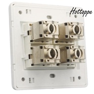 4 Sockets CAT6A RJ45 Faceplate LAN Network Outlet Jack Shielded Ethernet Wall Panel Board 86x86mm Ne