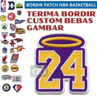 Purple AND YELLOW HALO 24 PATCH Embroidered NBA Emblem Logo/Bet Badge Bet