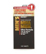 🔥 最抵價 Super Sale Price🔥GNC USA MEGA MEN 男士綜合維他命加強版 Ultra Formula with 38 Vitamins and Minerals for men 100 Tablets (Value Size for 100 Days Supply 100日份量優惠裝)🔴長效配方 🔴含38種全效營養 🔴添加人蔘﹑蠔皇素及茄紅素 🔴有助提升活力及養護前列