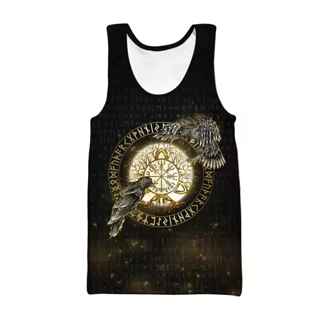 3D Printed Exquisite Retro Tank Tops For Men Ethnic Pattern Tees Summer Casual Loose Tops Street Spo