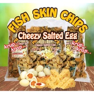 SALE 0.5KG BORONG 'FISH SKIN CHIP' CHEEZY SALTED EGG, SALTED EGG ORIGINAL & HOT & SPICY KRUP KRAP - 