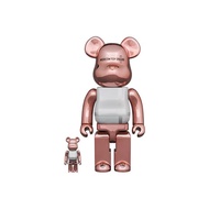 BE@RBRICK X Medicom Toy Plus 100% & 400% (Pink Gold Chrome)