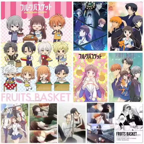 Amine Fruits Basket Good Quality Poster Self-adhesive Art Waterproof Paper Sticker Coffee House Bar 