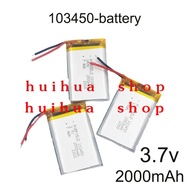 3.7V 2000mAh Lithium Polymer Rechargeable battery For power bank electronic Battery 103450 Li-Polyme