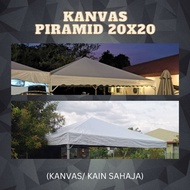 KAIN KHEMAH PIRAMID SAIZ 20ft X 20ft WARNA PUTIH KELABU