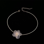 Choker Sweet Simple Heart tq Pearl Spring Summer Neck Color Clavicle Chain Yarn Necklace Flower Cute